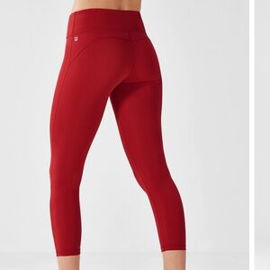 Red Fabletics PowerHold High-Waisted Leggings
